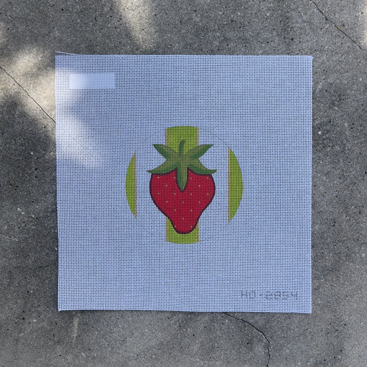 Strawberry on Green Stripes