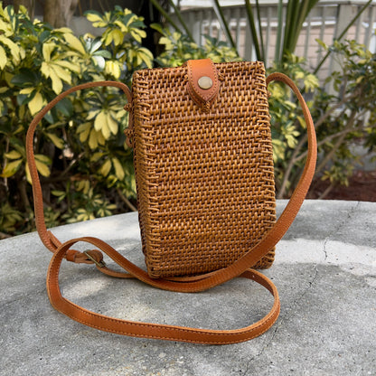 Small Rattan Crossbody Bag