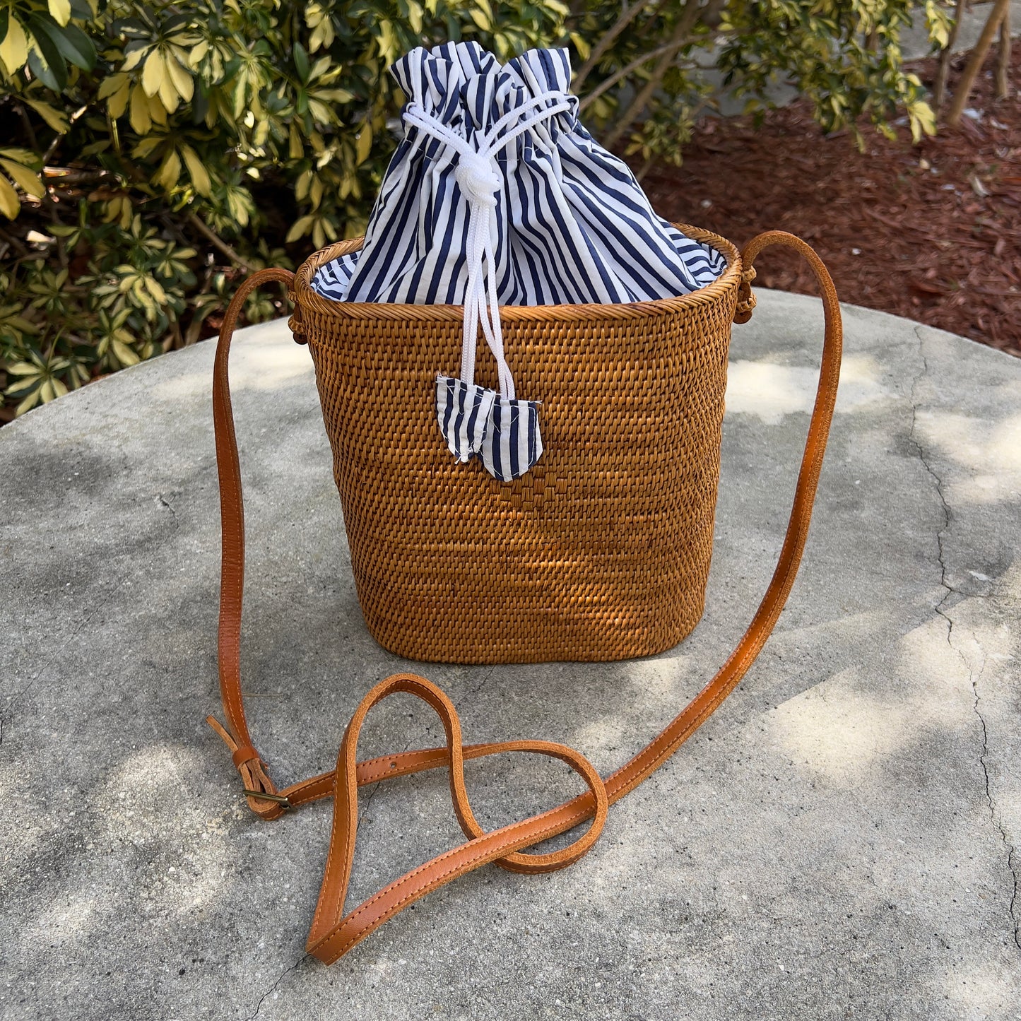 Medium Rattan Crossbody Bag