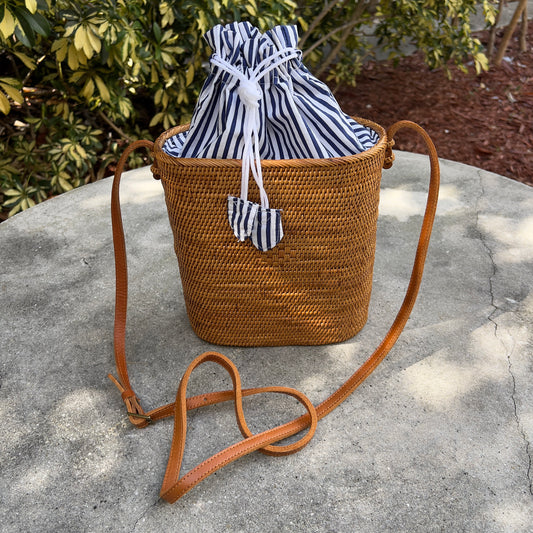 Medium Rattan Crossbody Bag