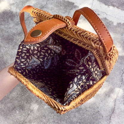 Small Rattan Crossbody Bag
