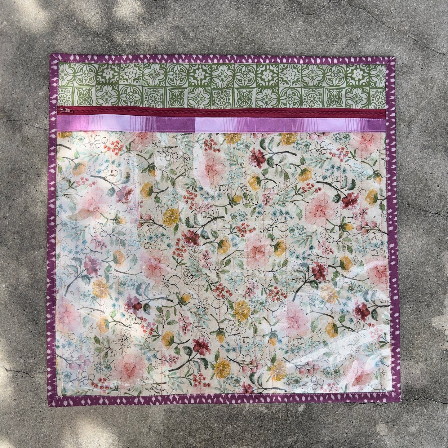 Purple Quilted Zippered Project Bag
