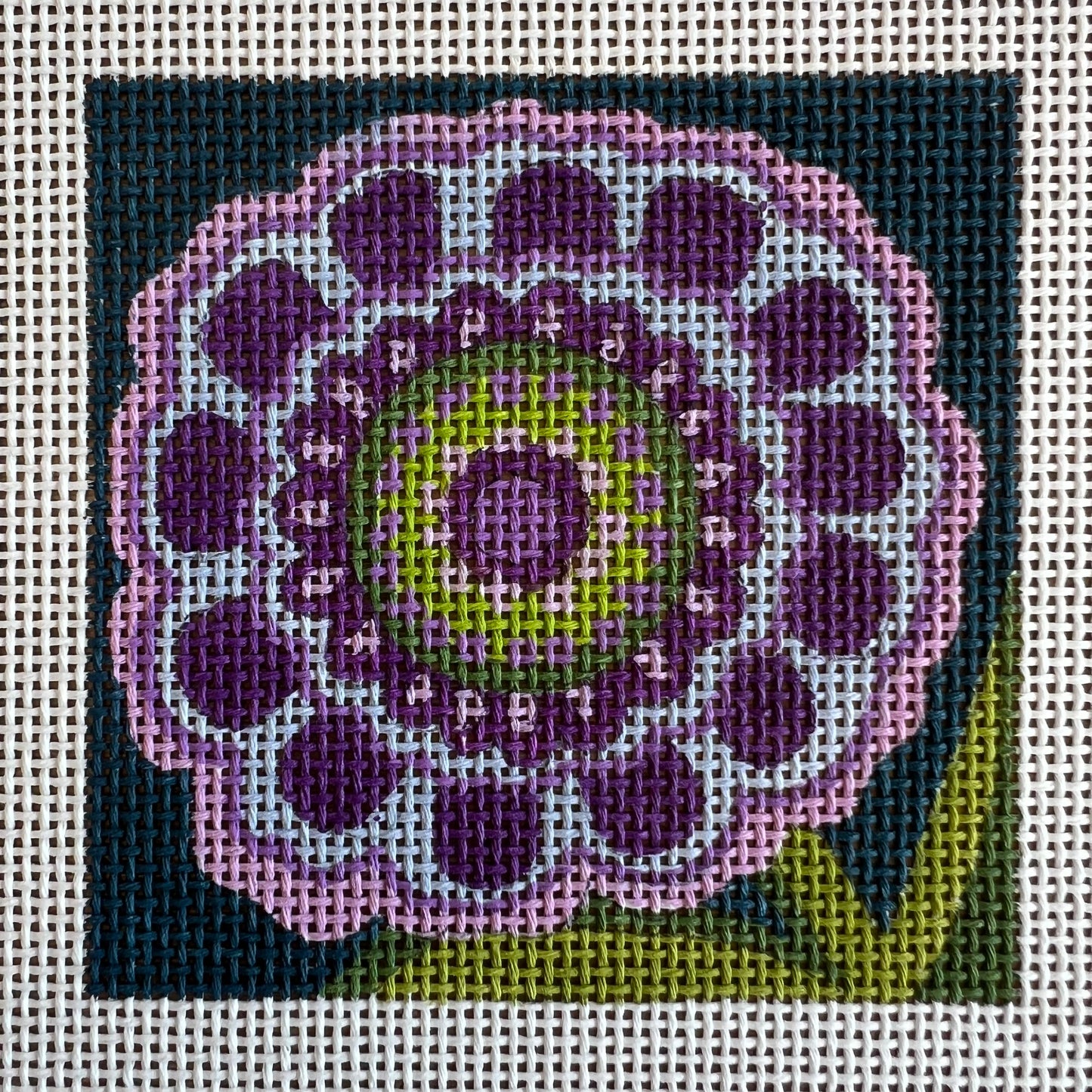 Purple Patterns Flower Coaster