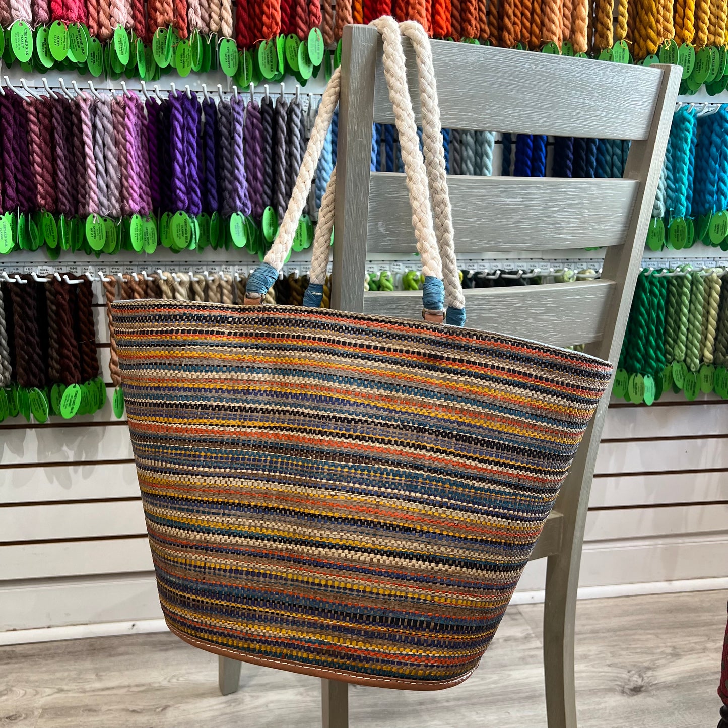 Straw Bag with Rope Handle