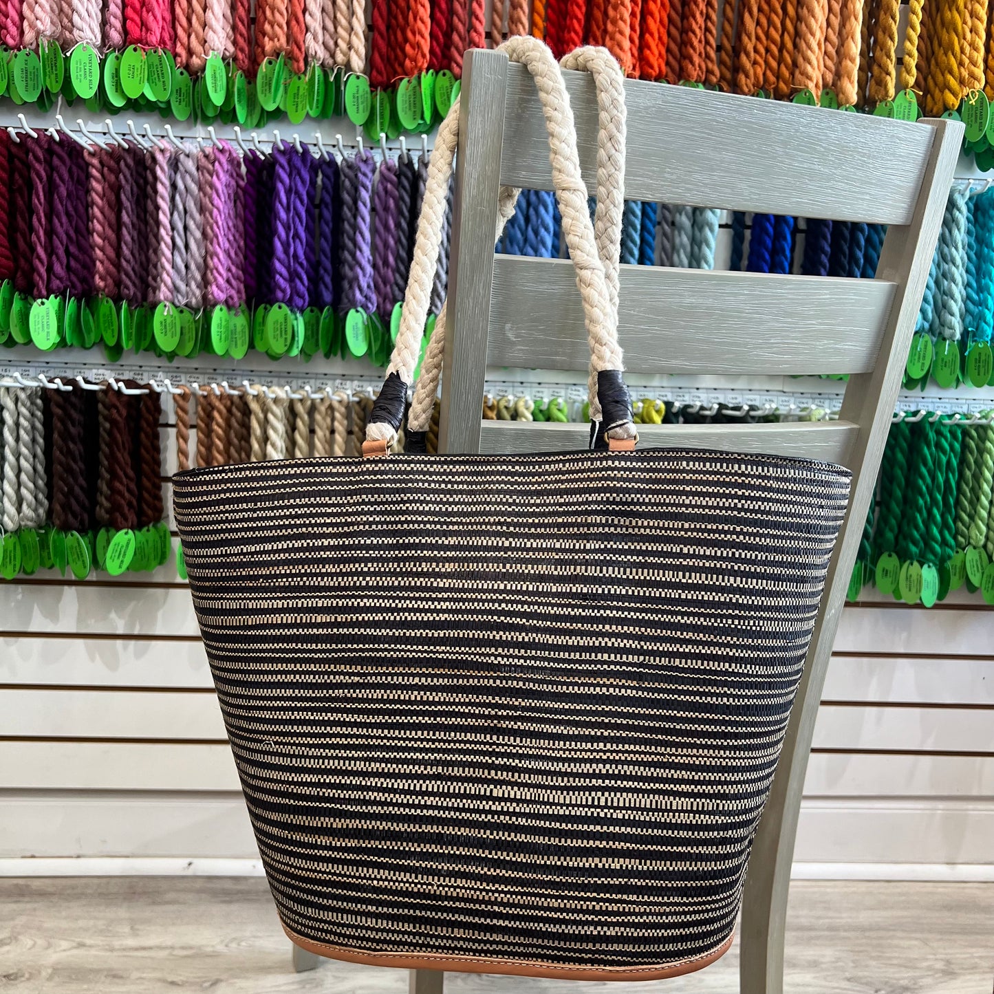 Straw Bag with Rope Handle