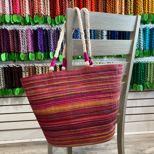 Straw Bag with Rope Handle