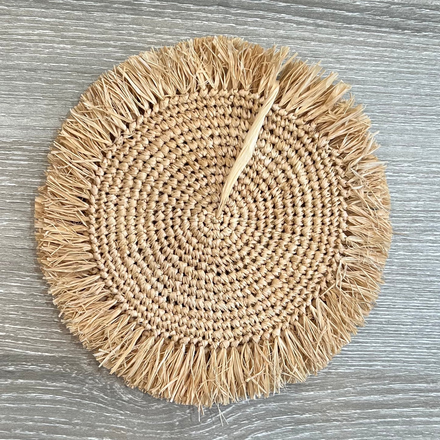 Raffia Coasters with Fringe