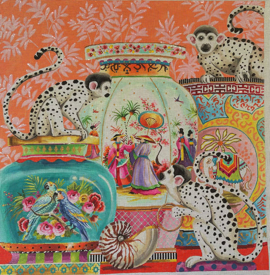 Monkey & Urns Tapestry