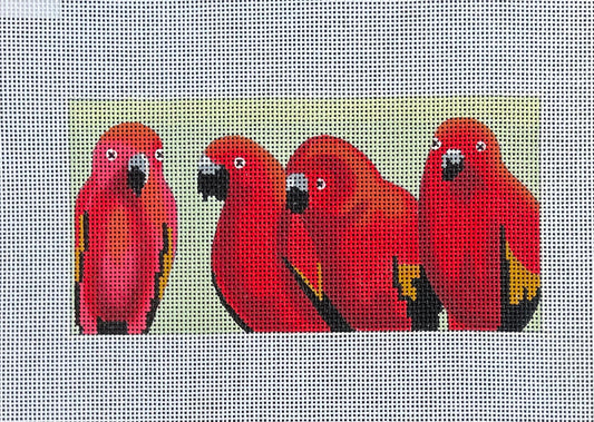 Red Parrots Wallet Insert