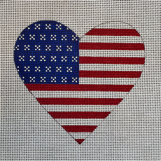 American Flag Heart Ornament