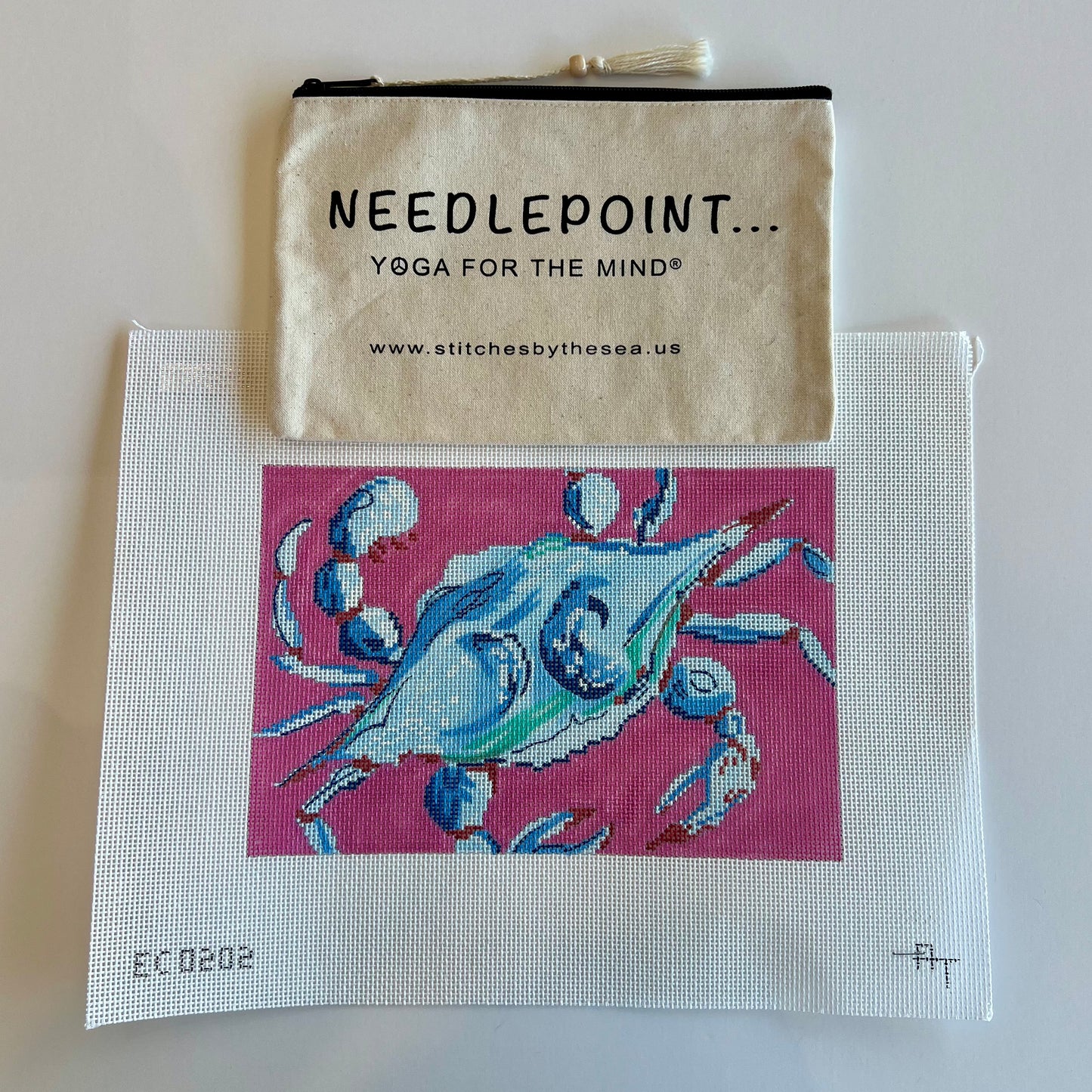 Blue Crab on Pink Clutch