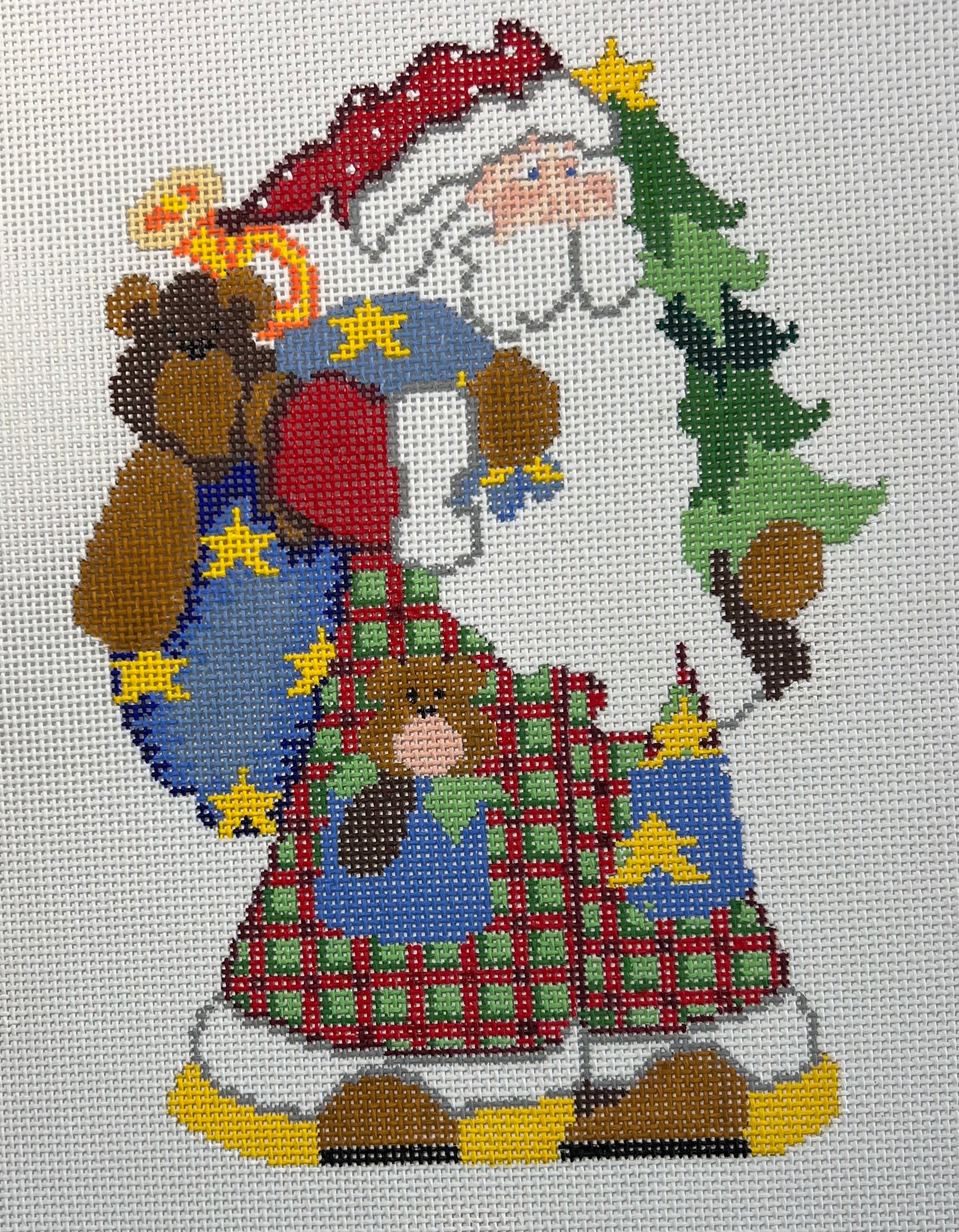 Santa with Plaid Coat