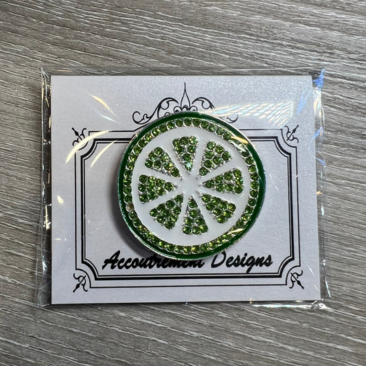 Bedazzled Lime Slice Magnet