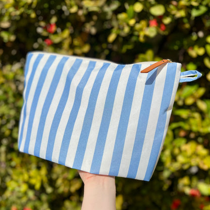 Striped Accessory Pouch - Blue