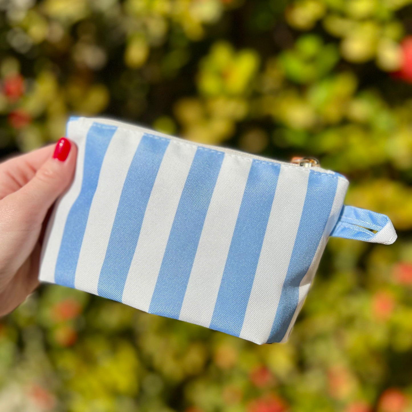 Striped Accessory Pouch - Blue