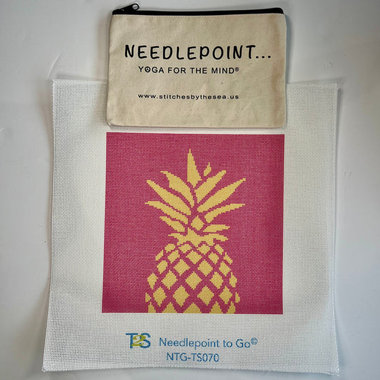 Gold Pineapple on Pink