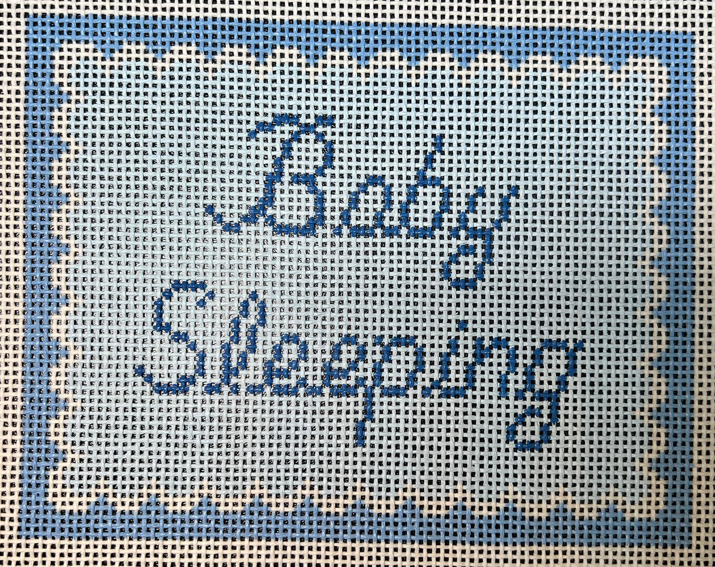 Baby Sleeping Blue Door Hanger