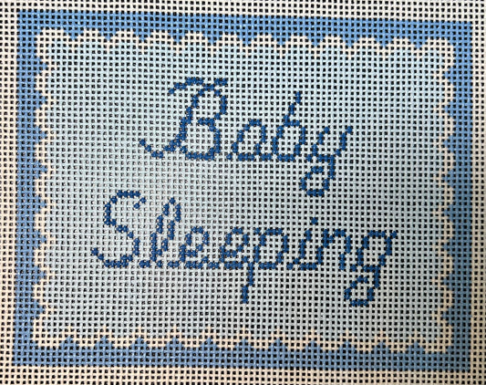 Baby Sleeping Blue Door Hanger