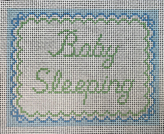 Baby Sleeping Blue Bows Door Hanger