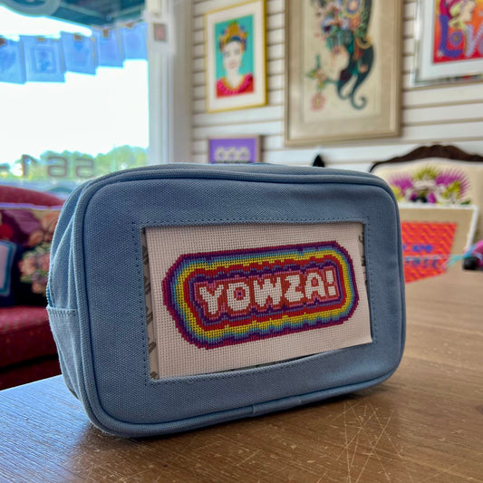 Light Blue Self-Finishing Cosmetic Bag