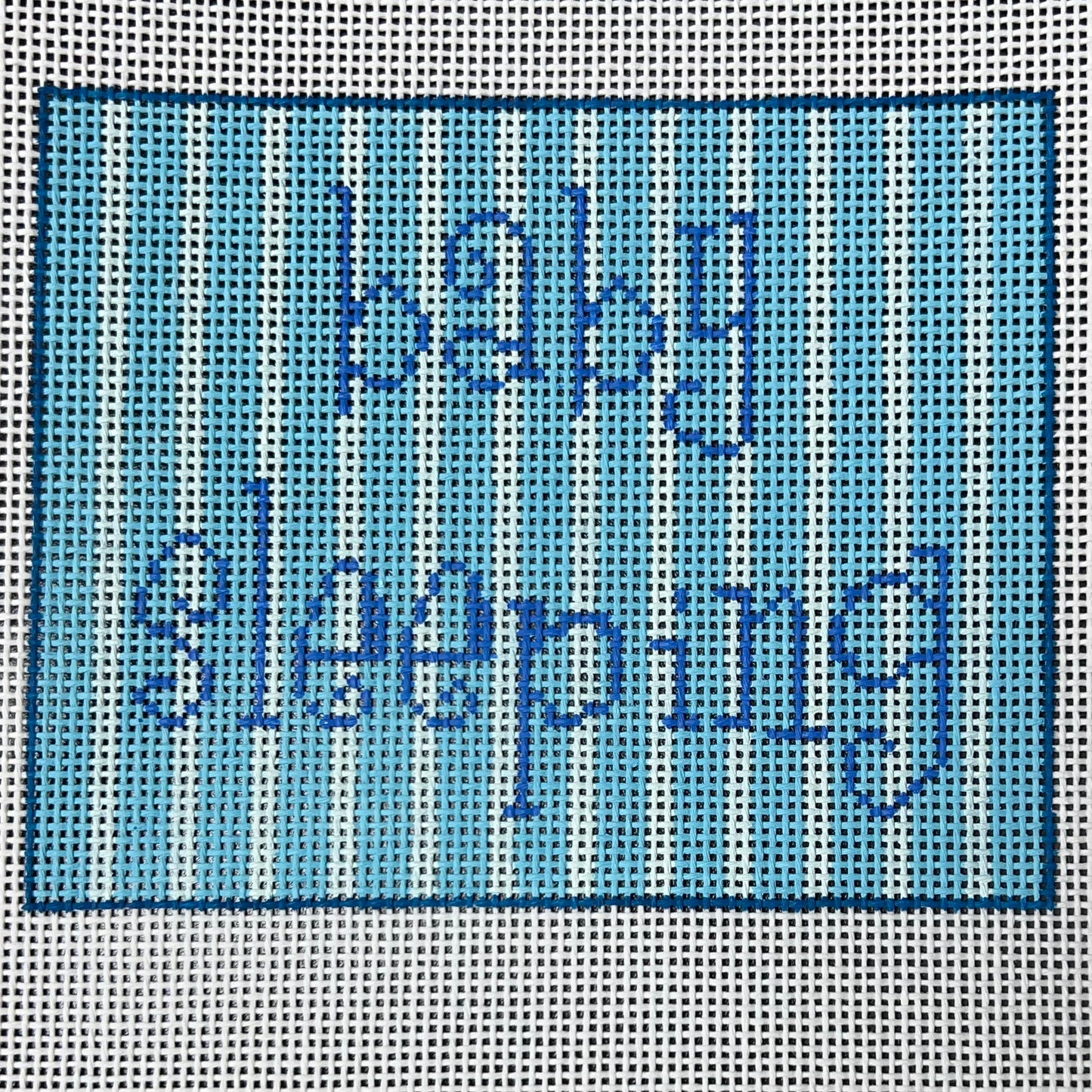 Baby Sleeping Blue Stripes Door Hanger