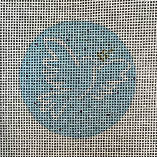 Dove on Blue Ornament 4" Round