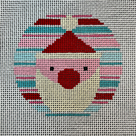 Striped Santa 4" Round Ornament
