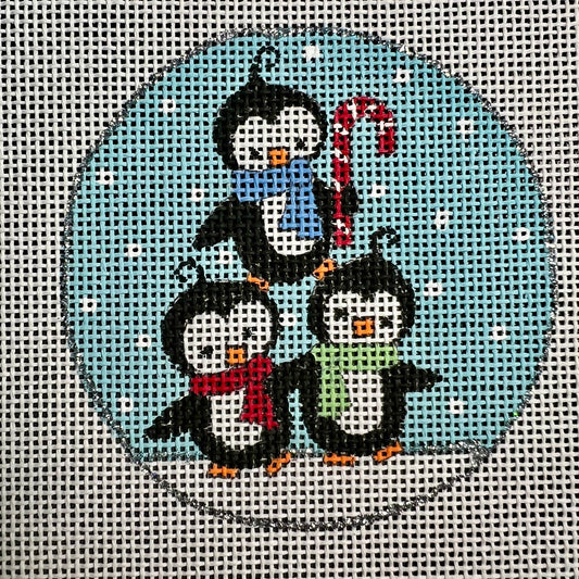 Penguin Trio 4" Round Ornament