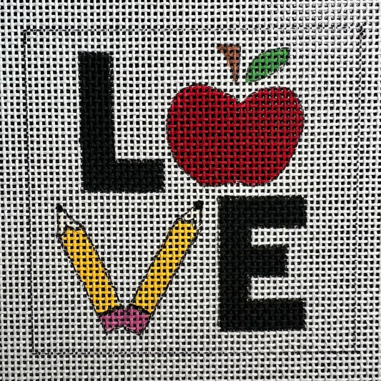 LOVE - Teacher Theme 4" x 4" Coaster