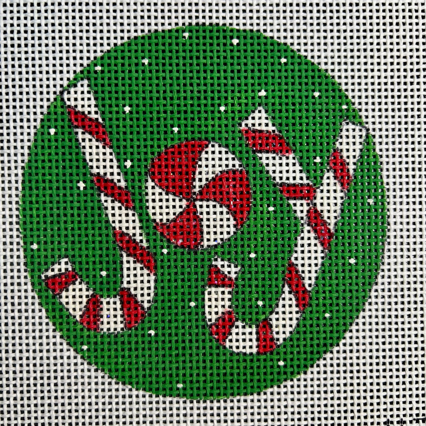 Joy Candy Cane Ornament 4" Round