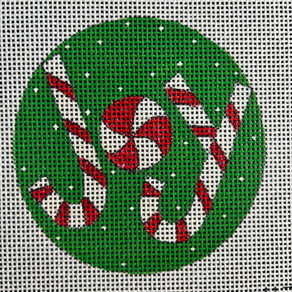 Joy Candy Cane Ornament 4" Round