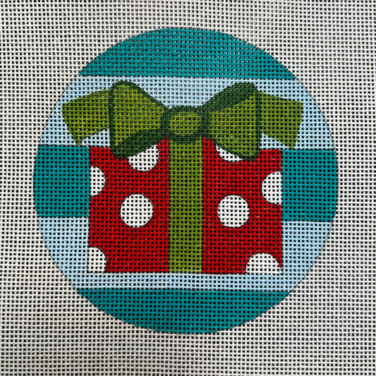 Polka Dot Present Round 4" Round Ornament