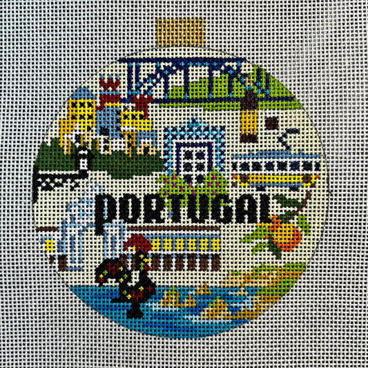 Portugal Travel 4" Round Ornament