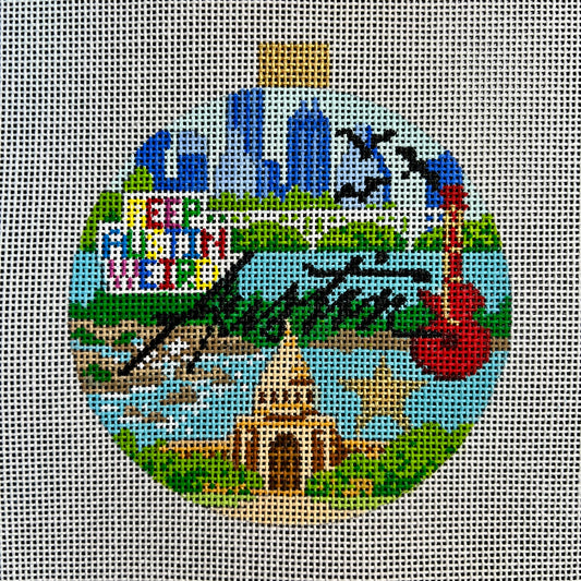 Austin Travel 4" Round Ornament