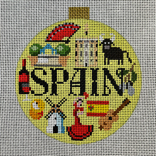Spain Travel 4" Round Ornament