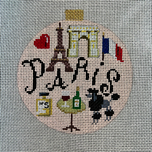 Paris Travel 4" Round Ornament