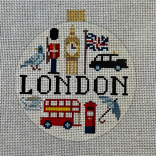 London Travel 4" Round Ornament