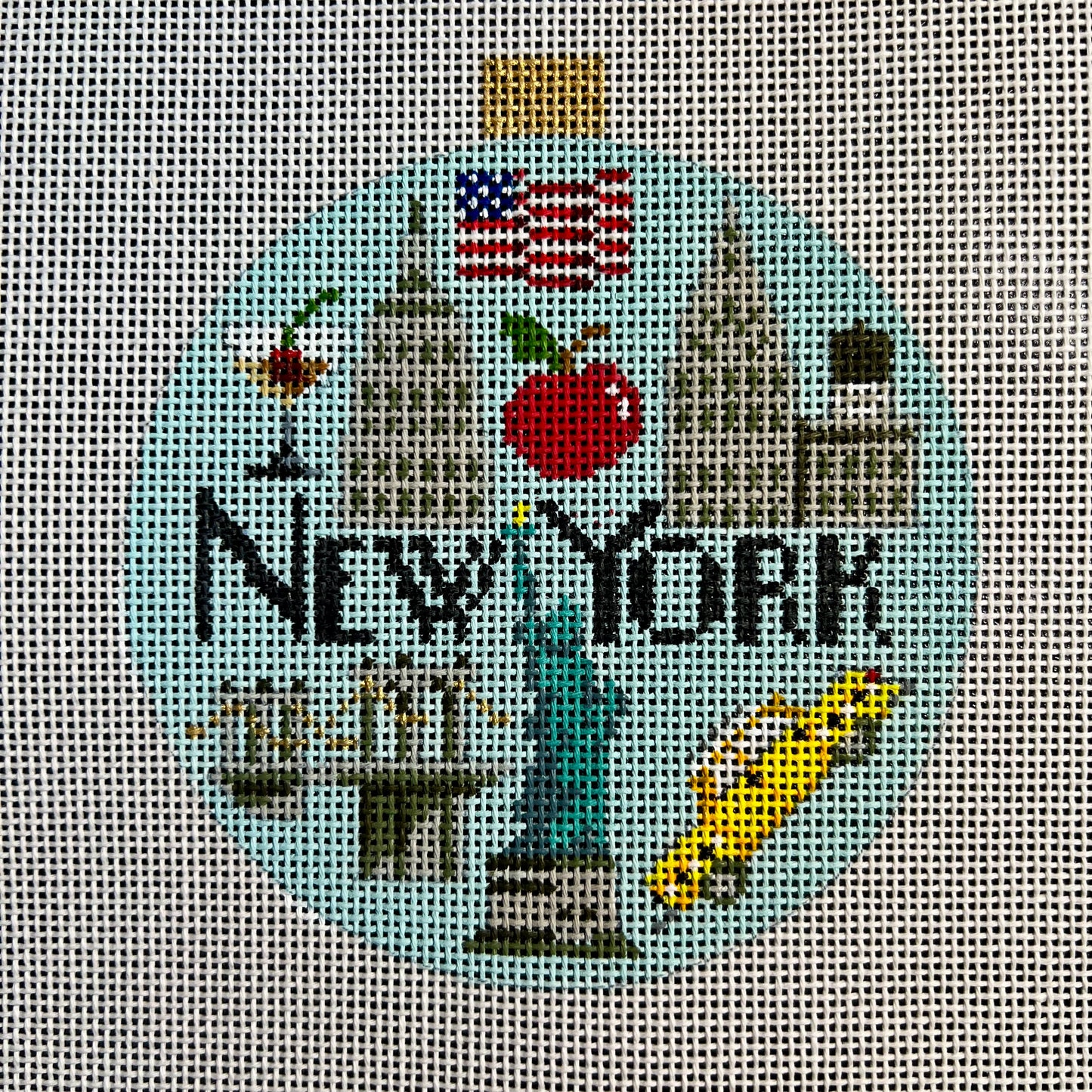 New York Travel 4" Round Ornament