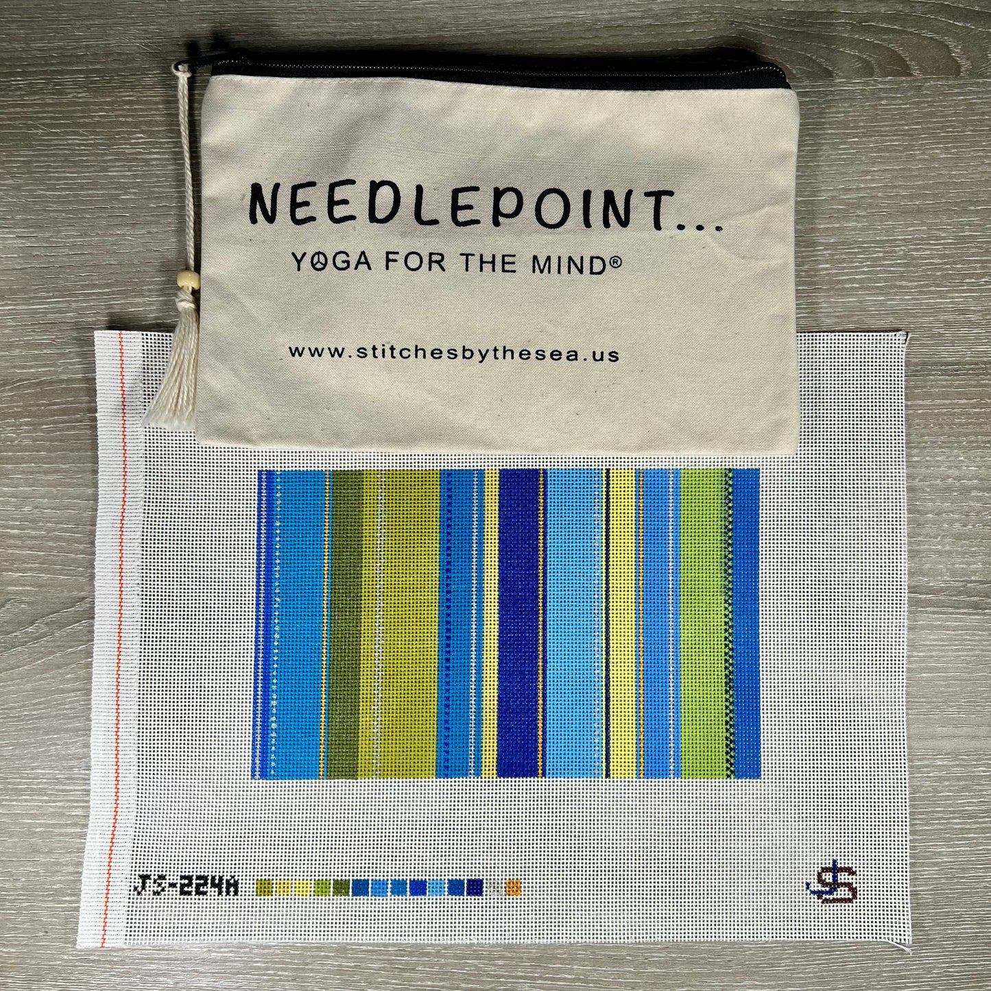 Pink Striped Clutch Pouch