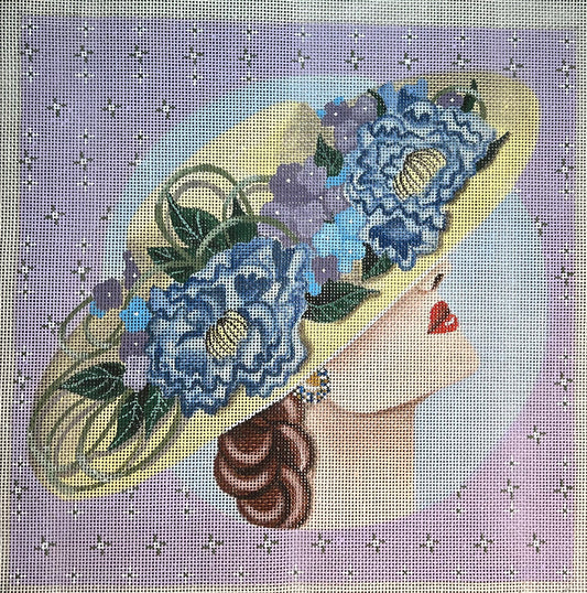 Floral Hat on Purple