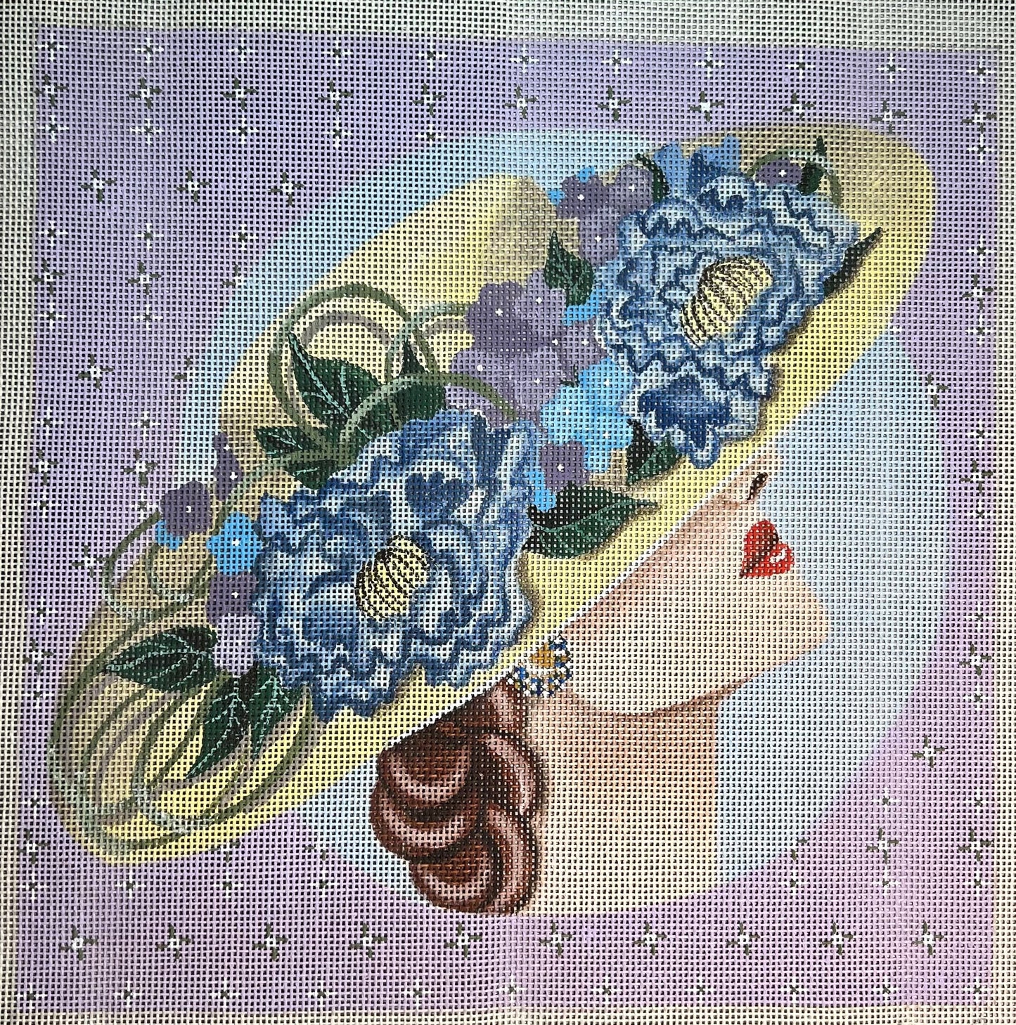 Floral Hat on Purple