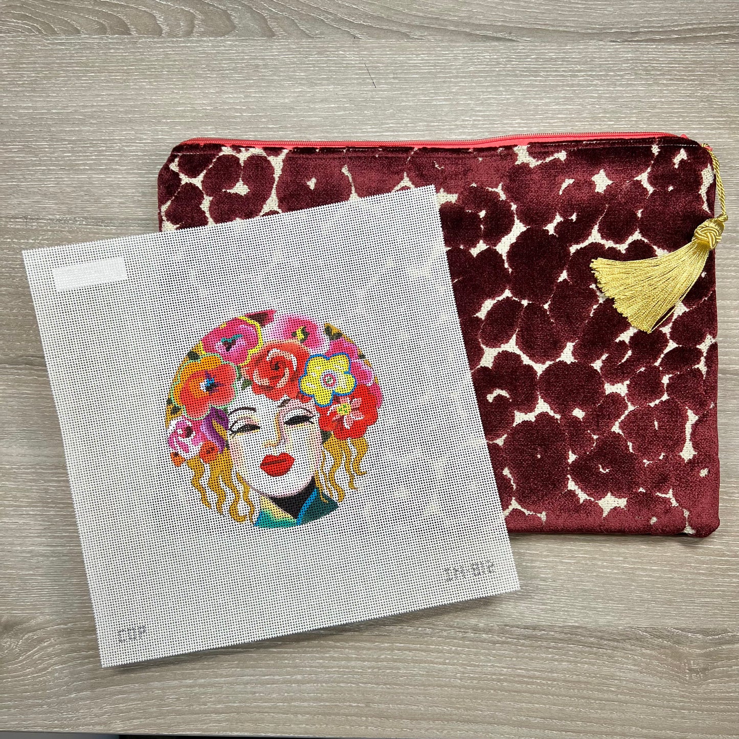 Floral Hair Woman Plum Anna Bag