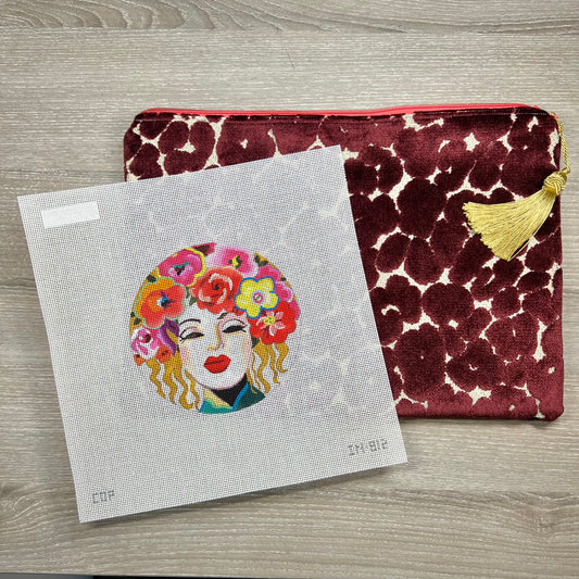 Floral Hair Woman Plum Anna Bag