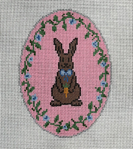 Chocolate Bunny Oval Ornament