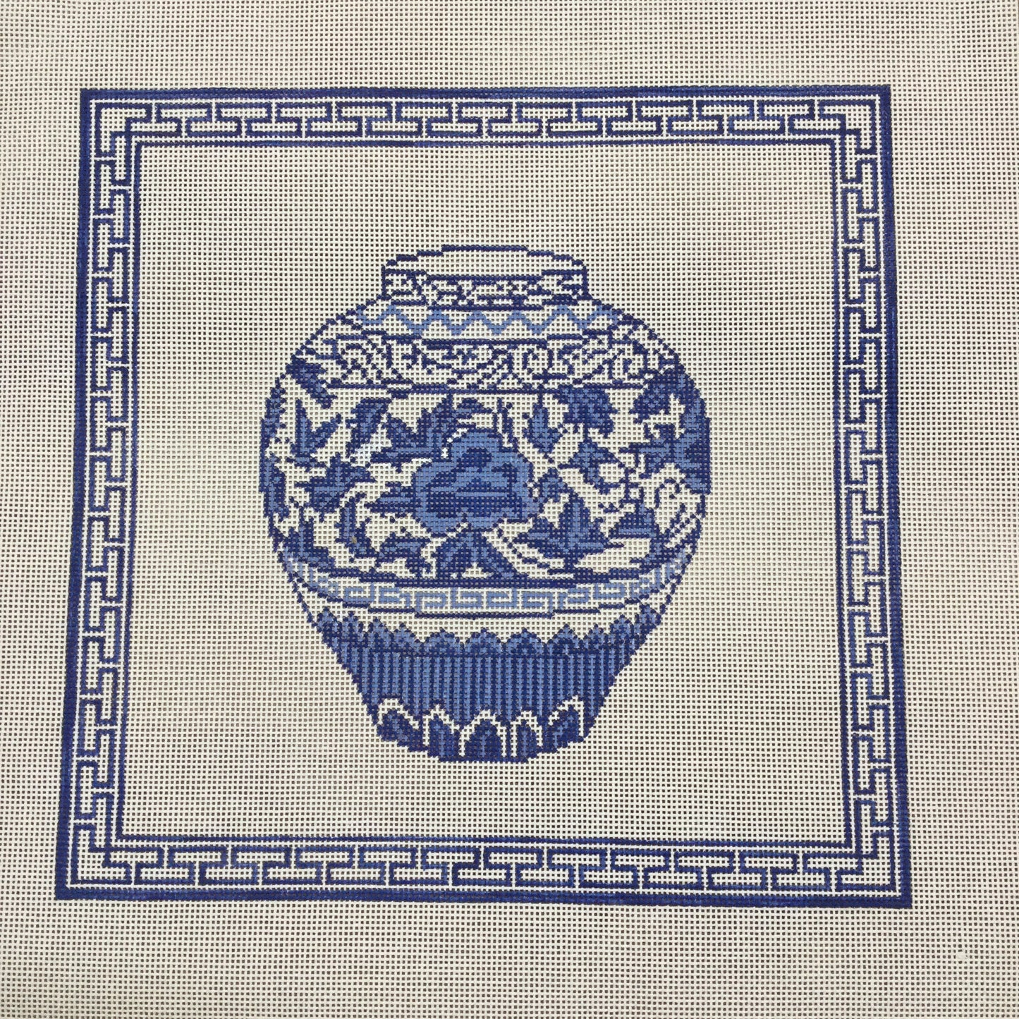 Blue Urn with Border