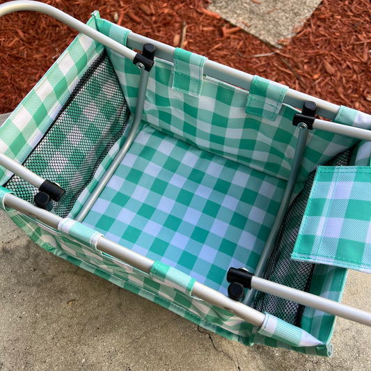 Gingham Basket Bag