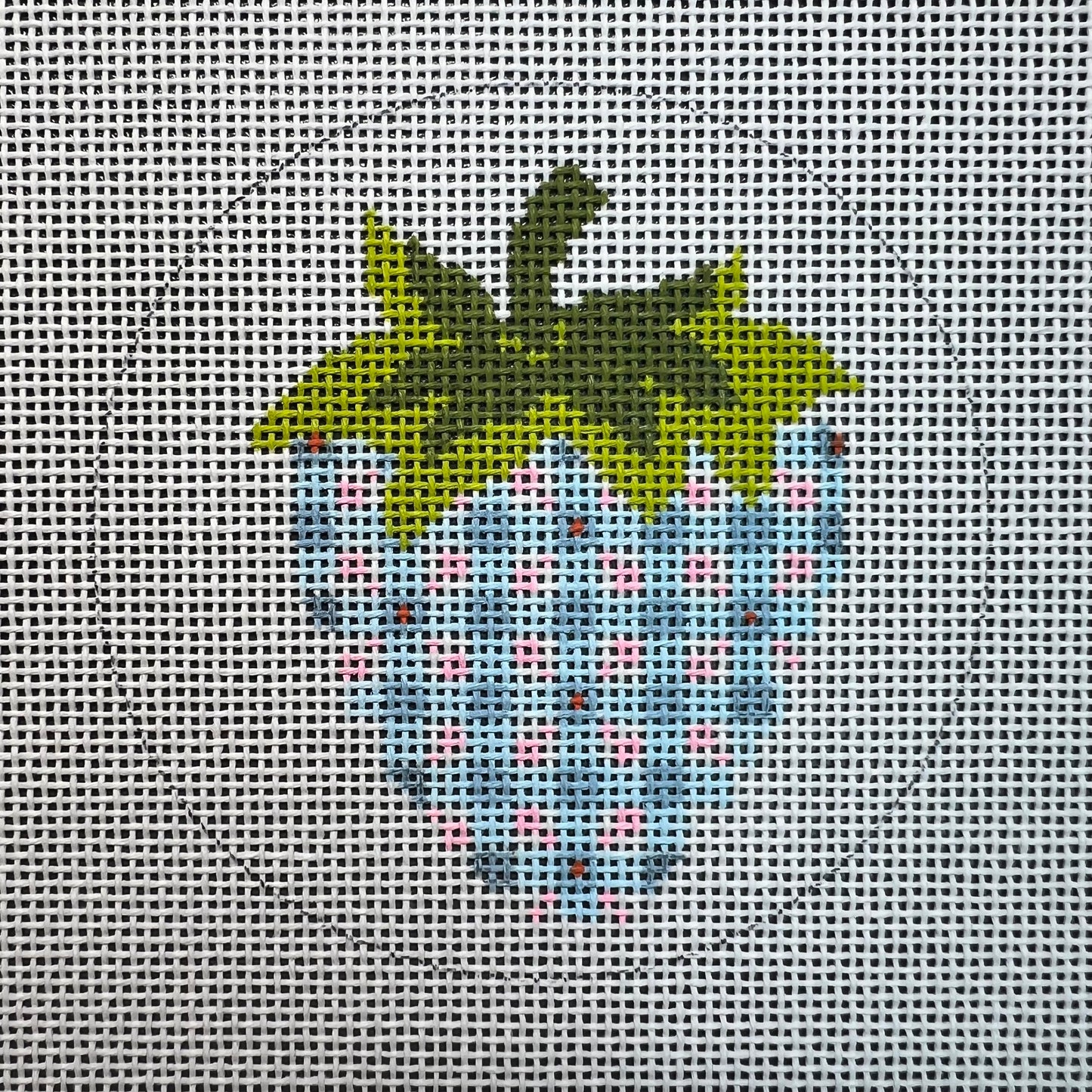 Gingham Strawberry Round Ornament