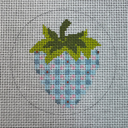Gingham Strawberry Round Ornament