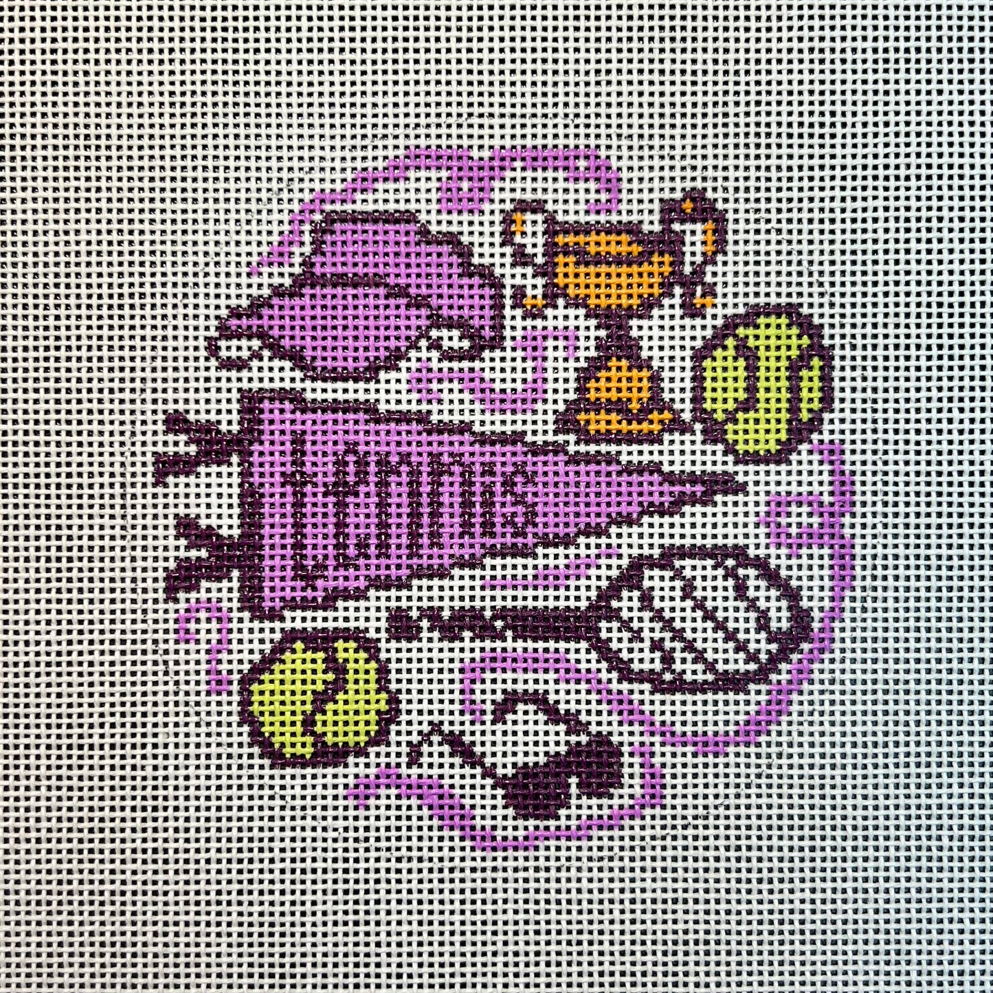 Tennis Toile Round Ornament