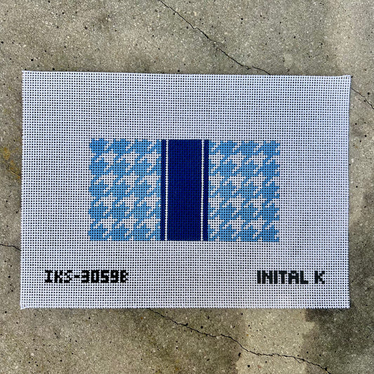 Mini Blue Houndstooth Rectangular Canvas